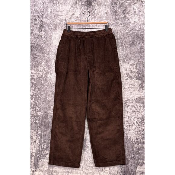 Devium Pants Medium Mens Riviera Cords Brown Pull On Tapered Leg